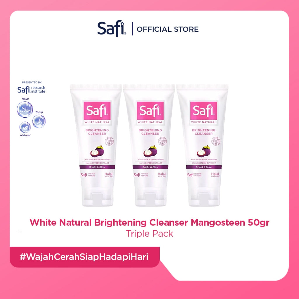 TRIPLE PACK - Safi White Natural Brightening Cleanser Mangosteen 50gr