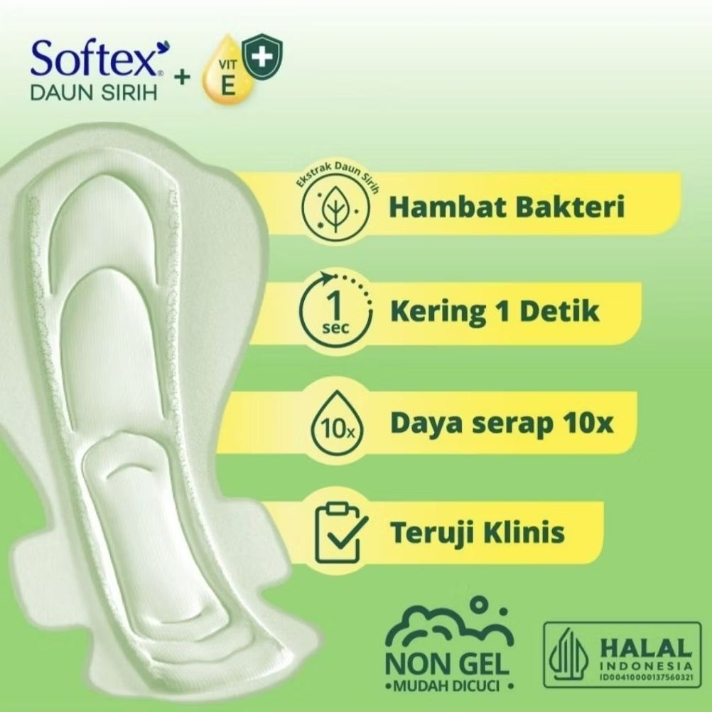 Softex Daun Sirih Pembalut Wanita Wing 42 cm 8 pcs