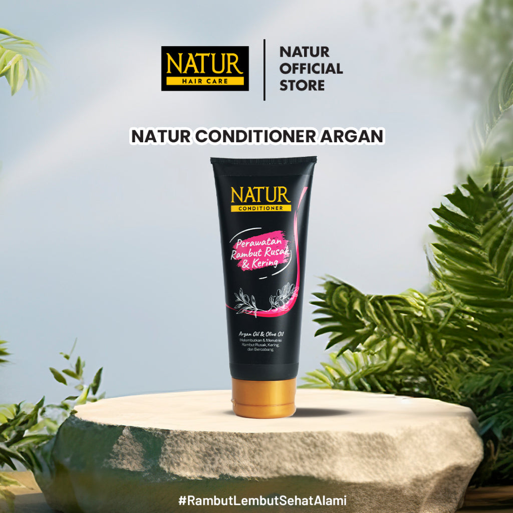 [NEW FORMULA] Natur Conditioner Argan Oil 160 Ml - Kondisoner Rambut Rusak, Kering & Bercabang