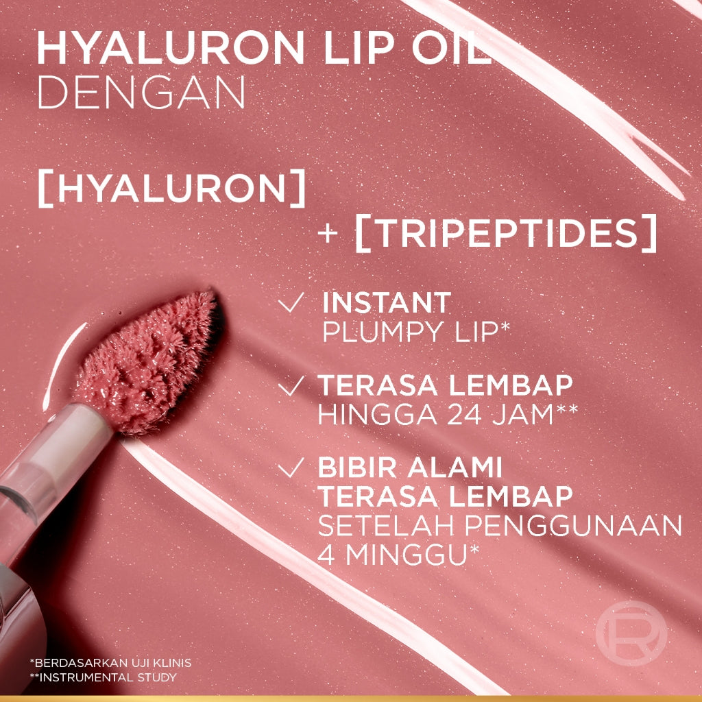 [BARU] L'Oreal Paris Plump Ambition Lip Oil - Instant Plump Hyaluronic Acid & Tripeptide Tahan Hingga 24 Jam, Bibir Plumpy & Lembab, Tidak Lengket | Lip Gloss Lip Plump