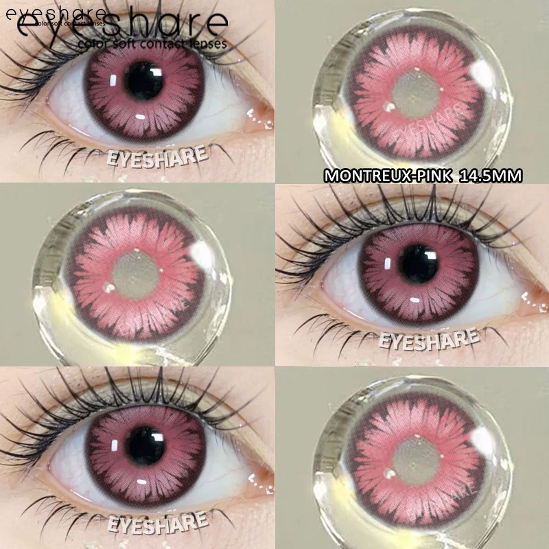 Eyeshare Softlens Cosplay Red 14.5mm 1Pasang Big Eyes Halloween Colored Contact Lenses