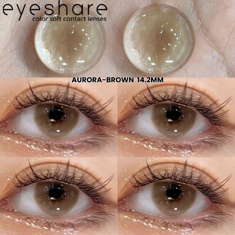 Eyeshare Softlens Minus Big Eyes VIENNA Chocolate 14.5mm 1 Pasang Lensa Kontak Cokelat