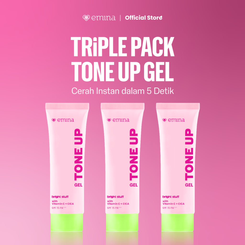 [SPECIAL 11.11] [Twin Pack] Emina Bright Stuff Tone Up Gel 20 ml Isi 2 Paket Tone Up - Pelembab Wajah Mencerahkan Instan, Perlindungan dari Sinar UV, Mudah Merata, No Whitecast, Anti Luntur, Non-Comedogenic, Non-Acnegenic, Cocok untuk semua jenis kulit