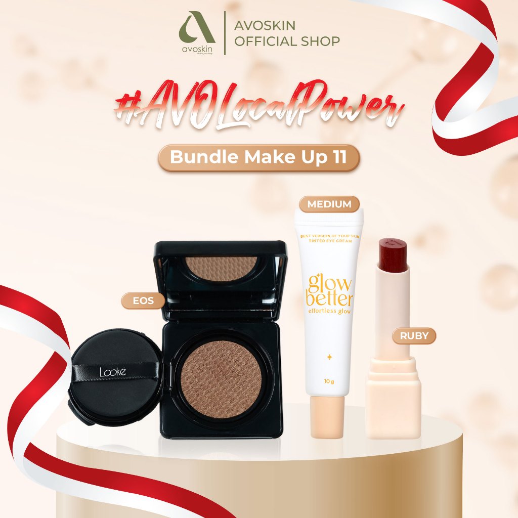 [AVO LOCAL POWER] Glow Up Glam Set (Tinted Eye Cream (10 g) + YSB Hybrid Elixir Tinted Melting Balm + Flawless BB Cushion (13 g))