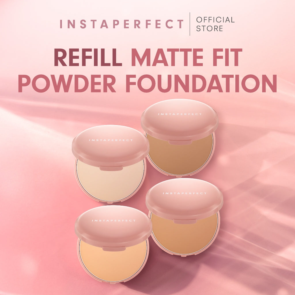 Instaperfect Refill Matte Fit Powder Foundation 13 g - Refill Bedak (Real Skin Cover Setter, Smooth Matte Finish, SPF 20 PA+++)