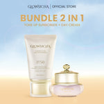 Glowsicha Bundle 2in1 Tone Up Sunscreen + Bright Day Cream - Paket Lengkap Krim Mencerahkan dan proteksi sinar UV SPF 50 PA+++
