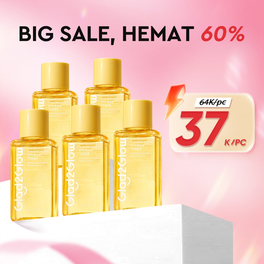 [Hemat 5PCS]Glad2Glow Toner Complete Series-Brightening/Acne care/Barrier/Exfoliating-Skincare toner badan face mist hydrating toner centella toner wajah eksfoliasi water toner hydrating gloglowing brightening exfoliasi glycolic g2glow official store