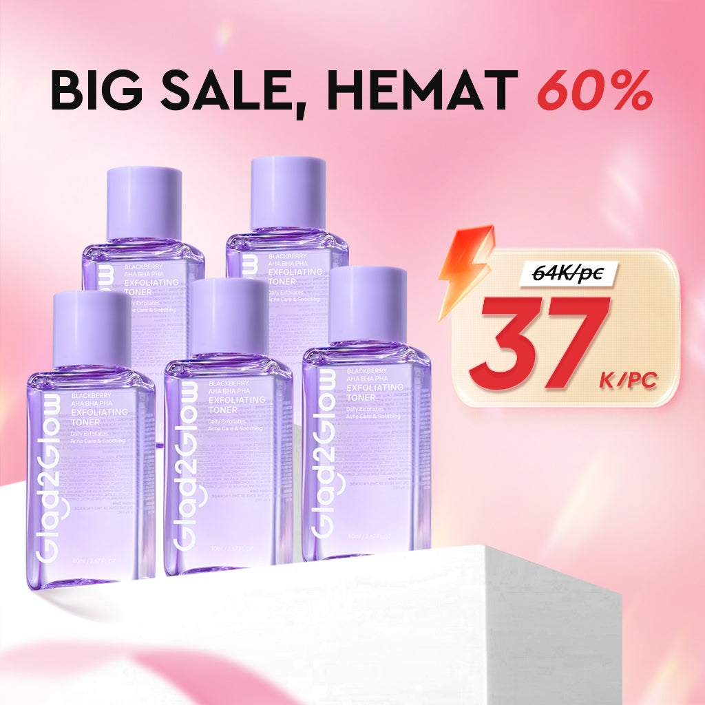 [Hemat 5PCS]Glad2Glow Toner Complete Series-Brightening/Acne care/Barrier/Exfoliating-Skincare toner badan face mist hydrating toner centella toner wajah eksfoliasi water toner hydrating gloglowing brightening exfoliasi glycolic g2glow official store