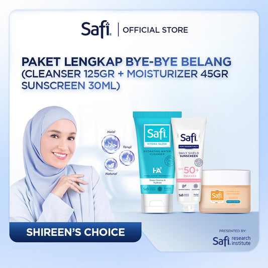 Paket Lengkap Safi Bye-Bye Belang - Cleanser 125gr + Moisturizer 45gr + Sunscreen 30ml