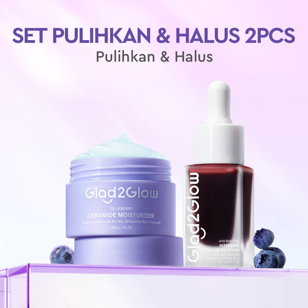 Glad2Glow Blueberry 5% Ceramide Moisturizer Repair Barrier Pulihkan skincare day cream Night Cream krim wajah moisturizer cream repair cream torriden cream cream pemutih wajah skincare bpom Pelembab Wajah Sensitive Skin Care G2G glad2glow official store