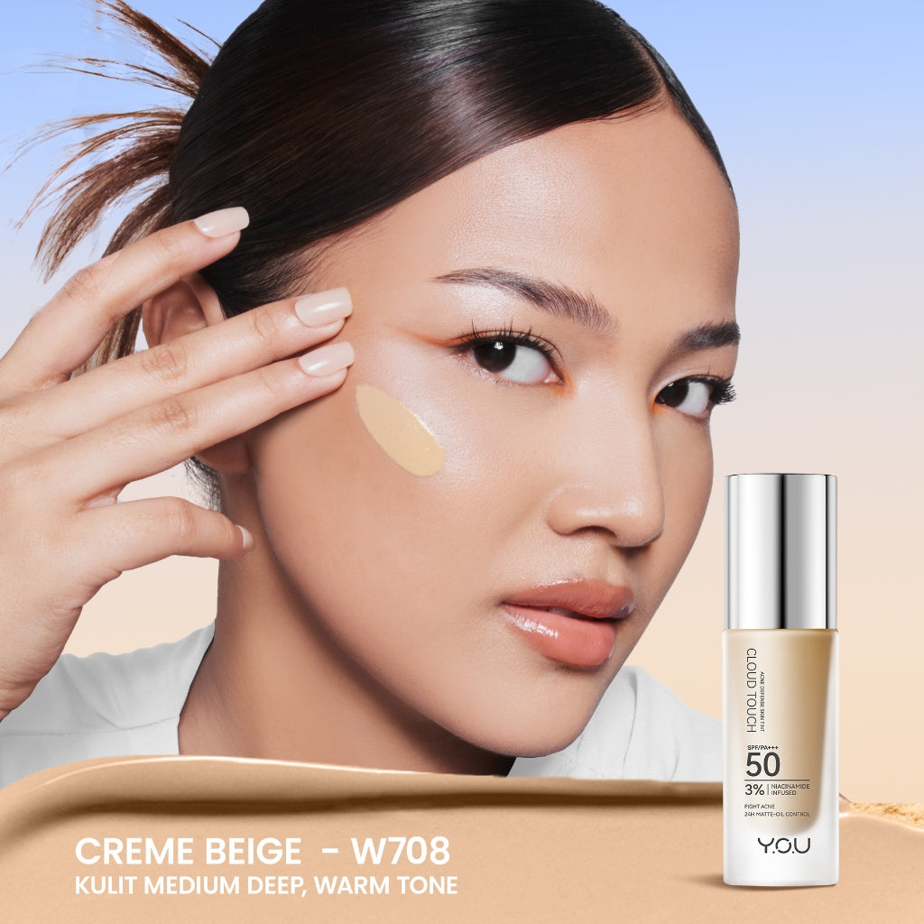 [NEW & UPGRADE] YOU Cloud Touch 3% Niacinamide Brightening Skin Tint For ALL Skin Sensitive Skin Perfect Coverage Liquid Foundation Serum Tint 24h Matte Oil Control SPF 50 No Oxidation