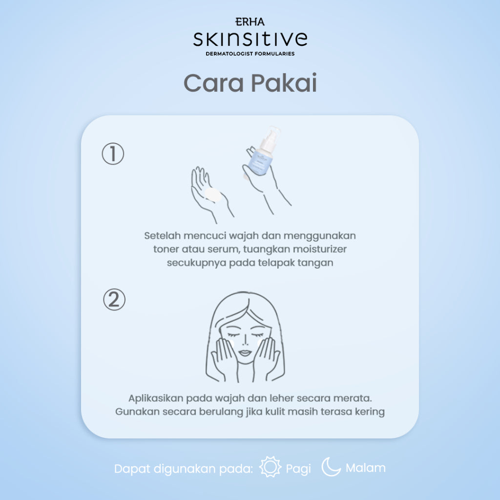 ERHA Skinsitive Ultracalm Skin Barrier Moisturizer 80ml | Pelembap Wajah Semua Jenis Kulit (Normal, Kering, Berminyak, Sensitif) | Deep Moisturize, Tekstur Ringan, Cepat Menyerap | Skin Barrier Kuat Dengan Ceramide, Panthenol, Niacinamide, Calming