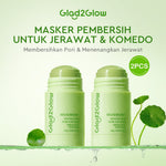 Glad2Glow Mugwort Salicylic Acid Acne Clay Stick Masker Wajah Masker Jerawat Masker Acne Masker Stick Glad2Glow Clay Stik G2G Masker Hijau Anti Pores Acne Jerawat Komedo Cleansing Masker Centella Mud Mask Facial Masker Mugwort Mask G2Glow Official Store