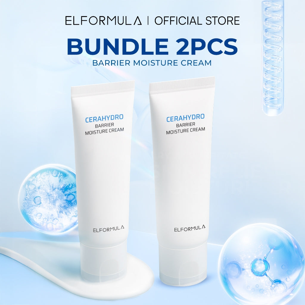 ELFORMULA CeraHydro Barrier Repair Moisture Cream - Pelembab Wajah dengan Ceramide & Centella Krim untuk Kulit Kering & Sensitif Mengatasi Kemerahan dan Meningkatkan Elastisitas Moisturizing Moisturizer Krim Cream Siang Malam