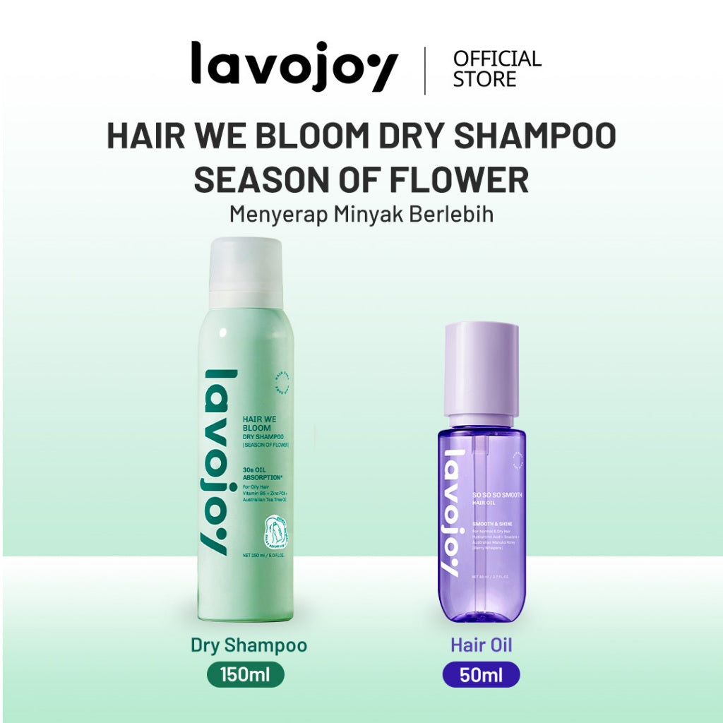 Lavojoy Hair We Bloom Dry Shampoo Season of Flower - Dry Shampoo Atasi Kulit Kepala Berminyak, Scalp Friendly, Tanpa Residu Putih, Dengan Kandungan Zinc PCA Dan Tea Tree Oil