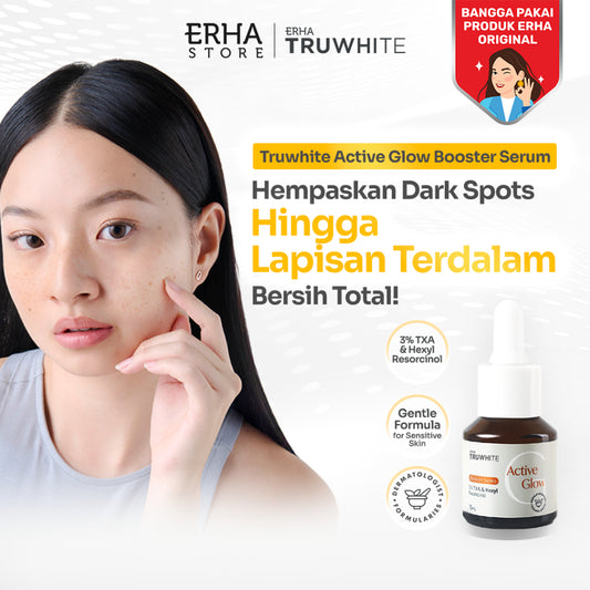 ERHA Truwhite Active Glow Booster with 3% Tranexamic Acid & Hexyl Resorcinol - 15ml I Atasi dan Cerahkan Dark Spot cocok untuk kulit Normal/Sensitif/Jerawat