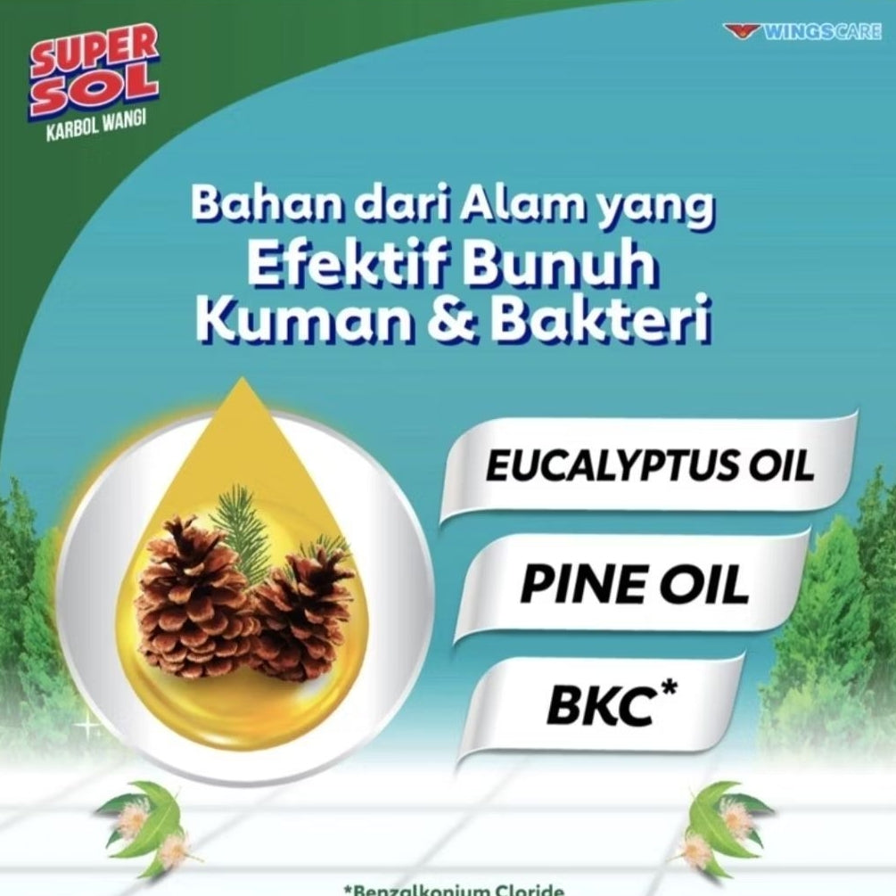 Supersol Karbol Cairan Pembersih Lantai Sereh Refill 750 ml