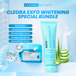 [ ] Cleora Whitening Special Bundle Glow Smooth Moisturizer + 3 Minutes Exfoliasi Gel Skincare Pelembab Wajah Kering Brightening Mosturizer Exfoliasi Peeling Serum Muka Kusam Mencerahkan Mengangkat Sel Kulit Mati Scincare Eksfoliasi Wanita Pria