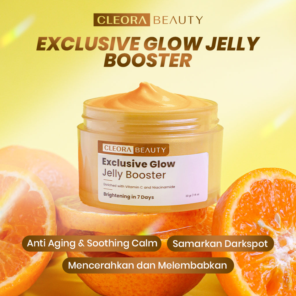 [SPECIAL OFFER] Cleora Beauty Glow Maximum Package | 3 Minutes Exfoliating Gel + Glow Jelly Booster Vitamin C | Mencerahkan, Mengangkat Sel Kulit Mati, Melembapkan