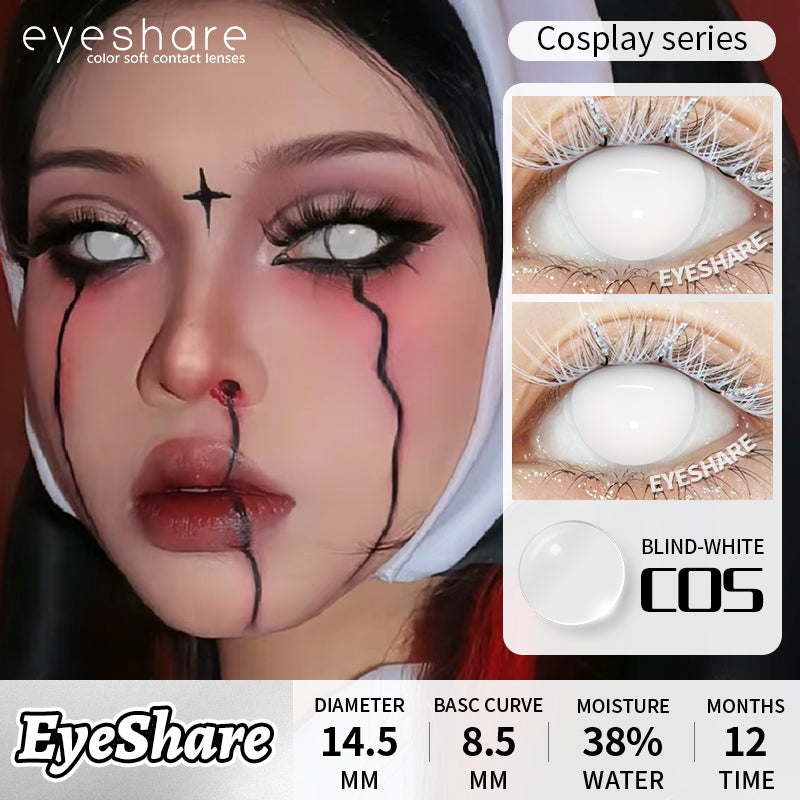 Eyeshare Softlens Lensa Kontak Mata Putih Cosplay Halloween Softlen Putih