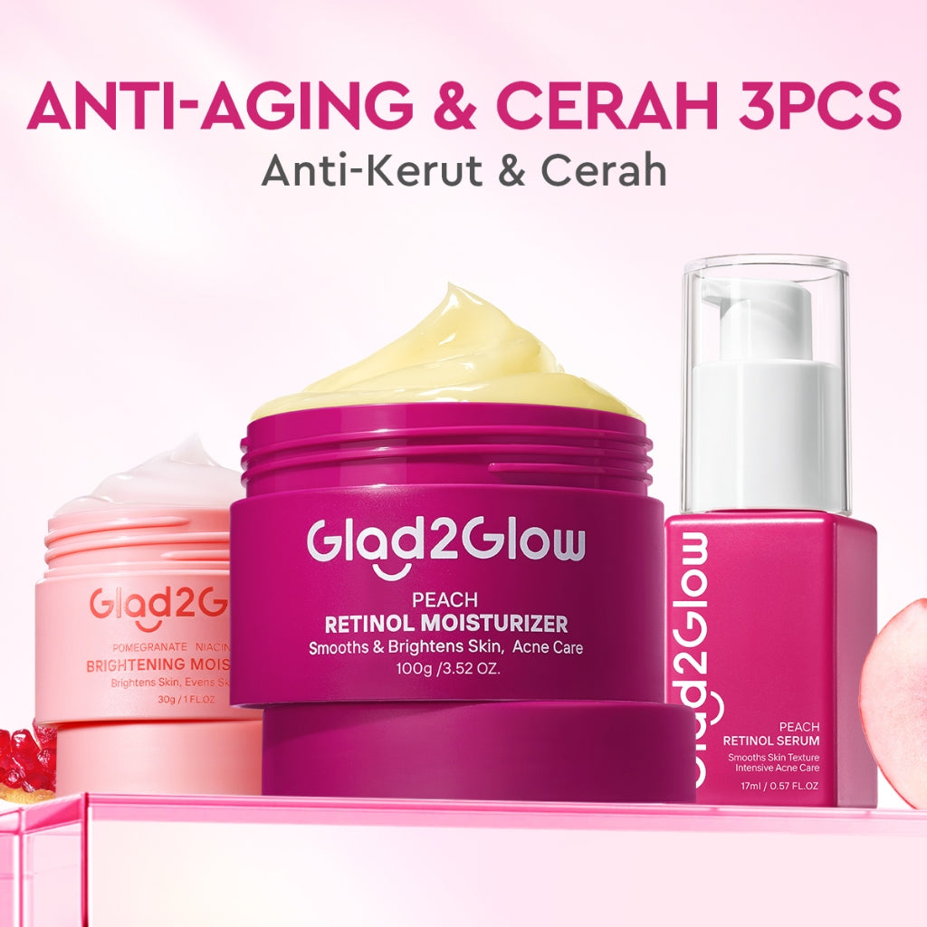 [Big Size]Glad2Glow Peach Retinol Moisturizer 100g Pelembab Anti Penuaan Penghalang Kulit Mencerahkan Flek Hitam Mengurangi kerutan mencerahkan warna kulit menghaluskan kulit mengecilkan pori-pori membesar dan melembabkan g2glow official store