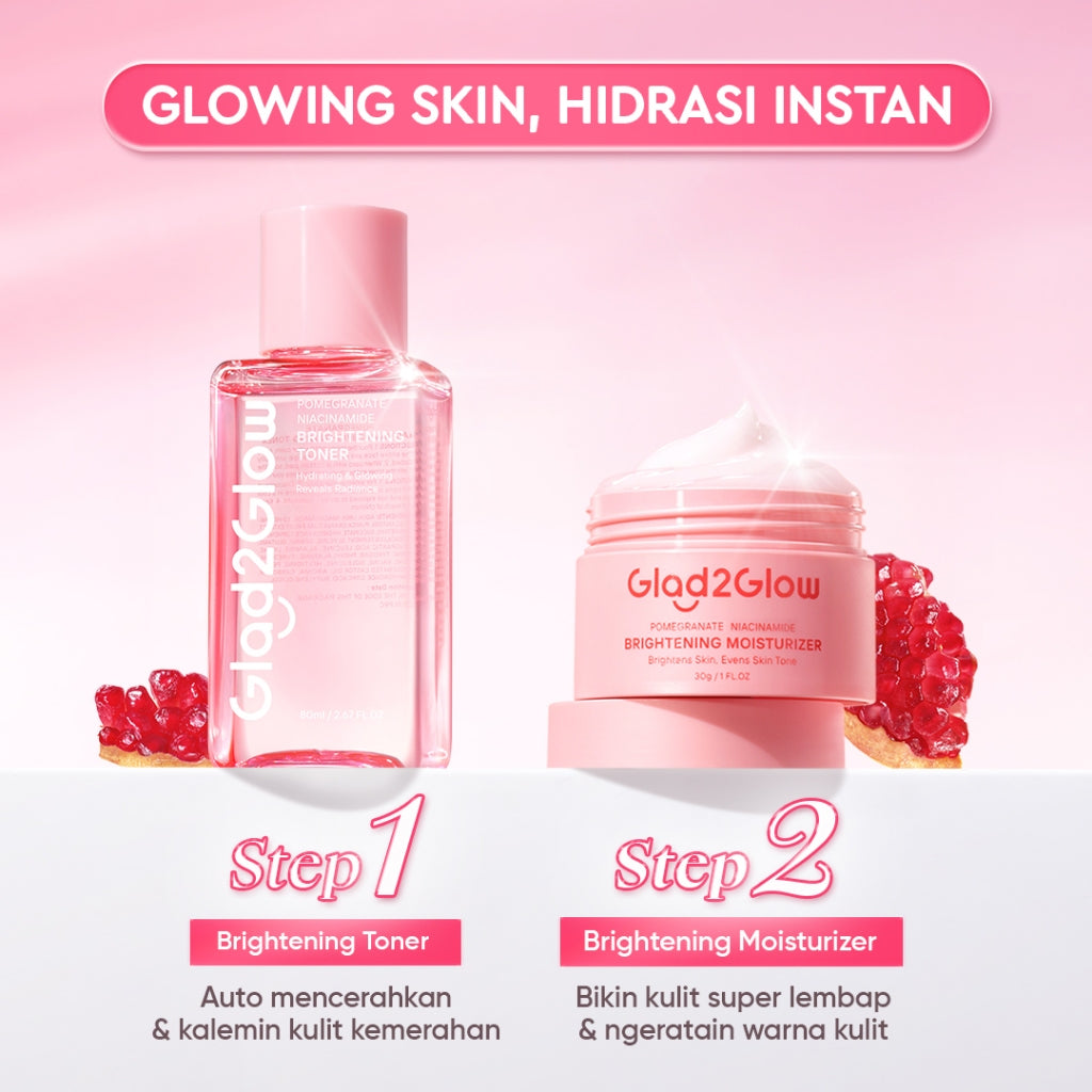 Glad2Glow Toner Complete Series 80ml-Brighten/Acne Toner/Barrier/Exfoliating toner-Skincare toner badan face mist hydrating toner centella toner wajah eksfoliasi water g2g toner hydrating gloglowing brightening exfoliasi glycolic madeca g2g official store