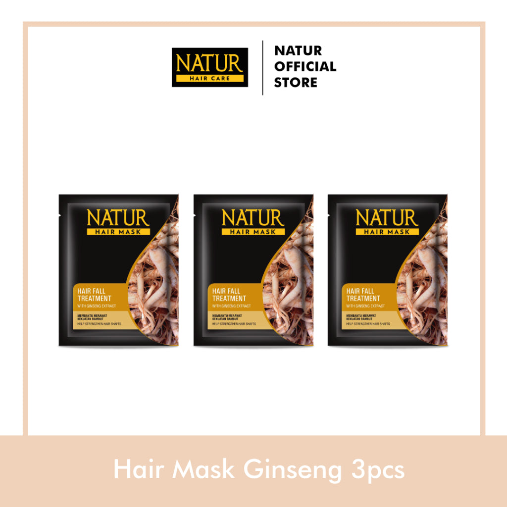 Natur Ginseng Series Treatment (Shampoo, Hair Tonic, Conditioner, Hair Mask) - Paket Lengkap Kombo Rambut Rontok / Anti Hair Fall / Menguatkan Akar Rambut