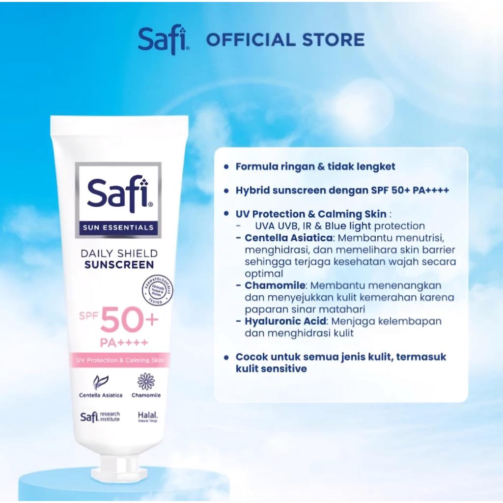 [MUST HAVE] Combo Sunshield Protection - Safi Sun Essentials Daily Shield Sunscreen SPF 50+ PA ++++ 30 ml (Twinpack)