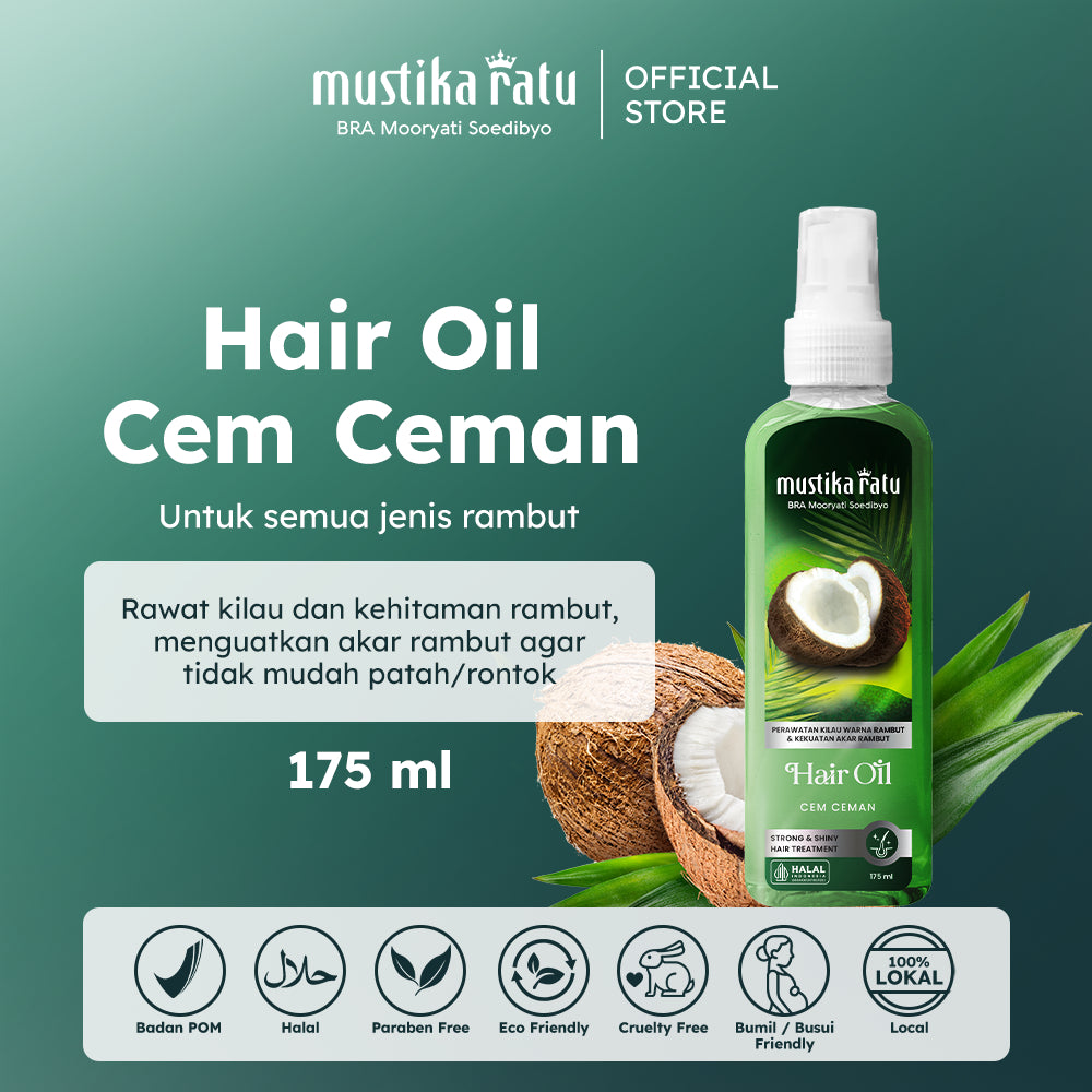 Mustika Ratu Minyak Cemceman 175ml perawatan akar rambut dan untuk rambut berkilau alami