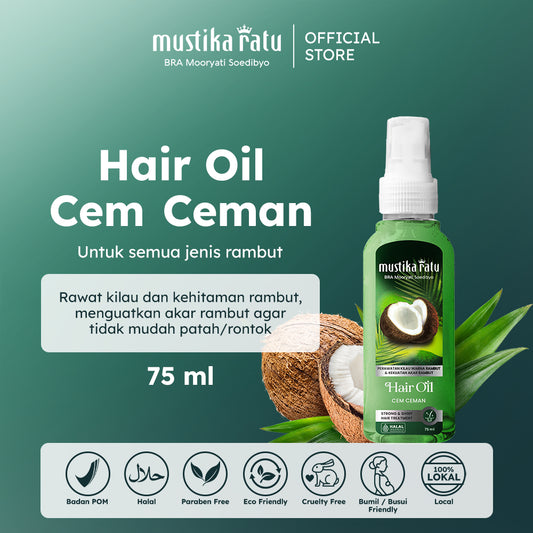 Mustika Ratu Minyak Cemceman 75ml perawatan akar rambut dan untuk rambut berkilau alami
