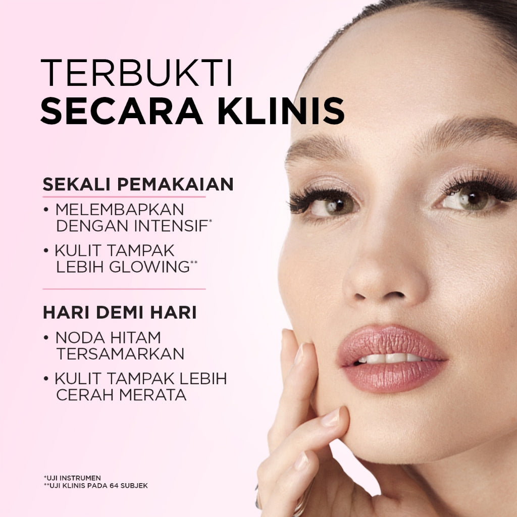 L'Oreal Paris Glycolic Bright Glowing Night Cream - 15/30ml (Skin Brightening Krim Malam  Pelembab Loreal Glyco Acid AHA Exfoliating Anti Dark Spot Wajah Peeling Muka)