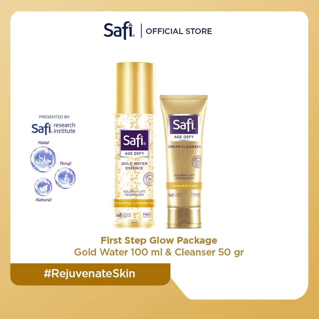 First step glow package - Gold water essence 100 ml & Cleanser 50 gr