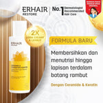 [ANTI FRIZZY] ERHAIR Restore Ceramide & Keratin Shampoo - Shampoo Rambut Kering & Rusak , Rambut berkilau, anti kusut | Ceramide & Keratin | Rambut berwarna