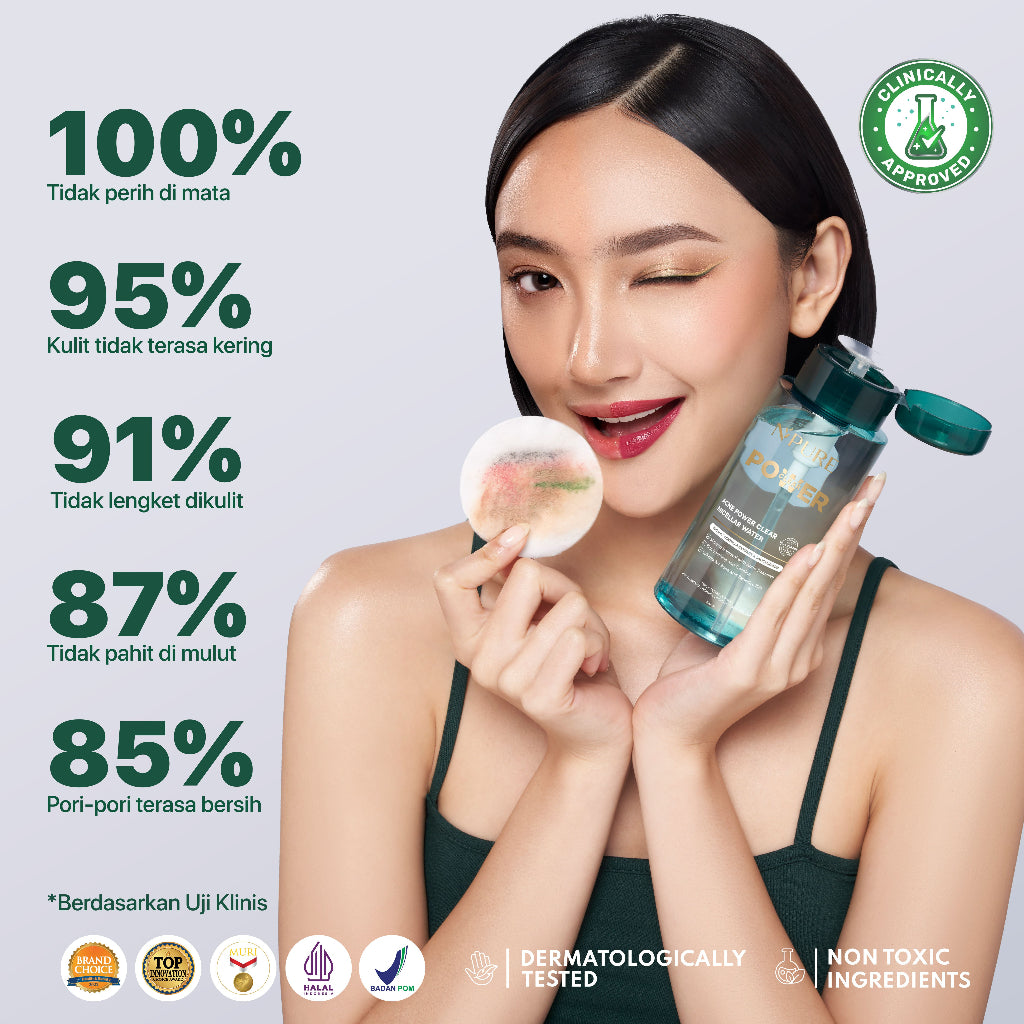 MICELLAR ALL VARIANT - NPURE Acne Power Clear Micellar Water 300ML / Micellar No Alcohol / SLS Free