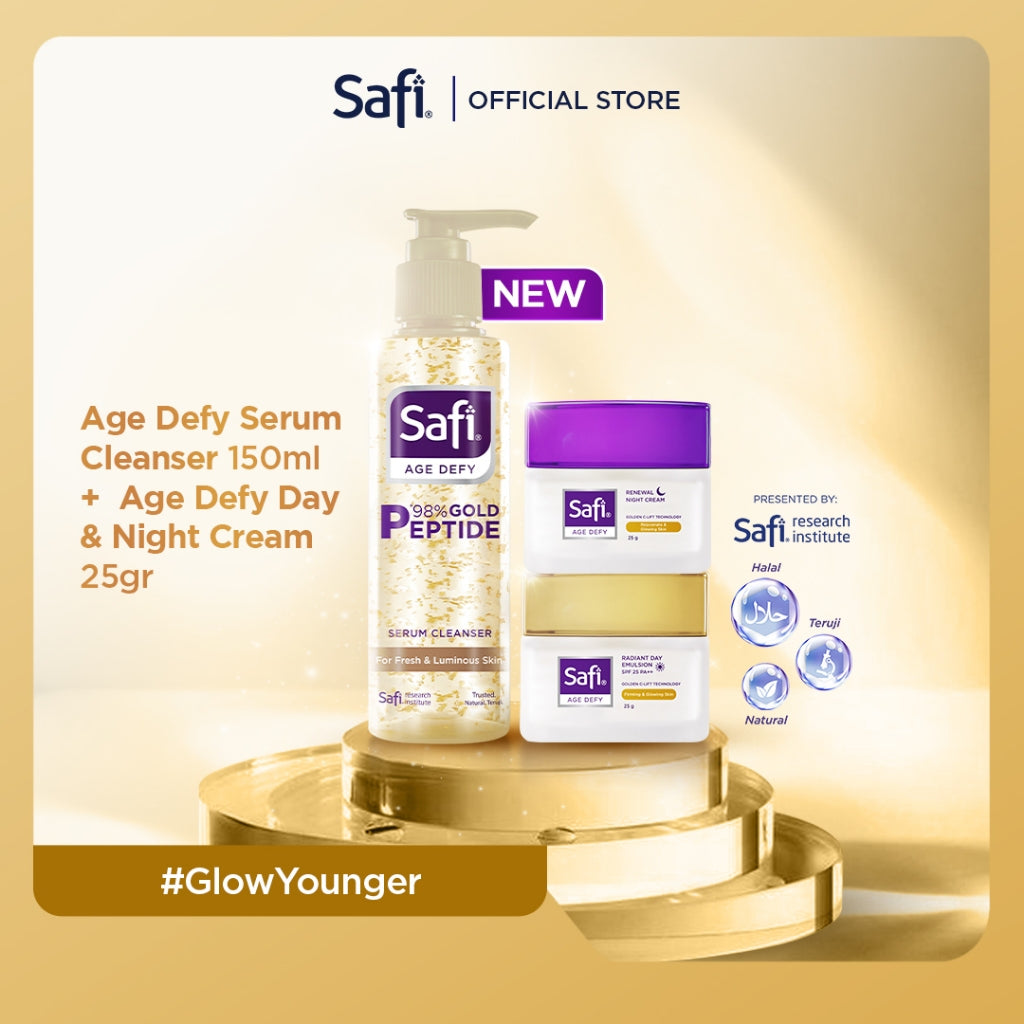 NEW! Paket Lengkap Kilau Awet Muda (Age Defy Serum Cleanser 150ml , Age Defy Day & Night Cream 25gr)