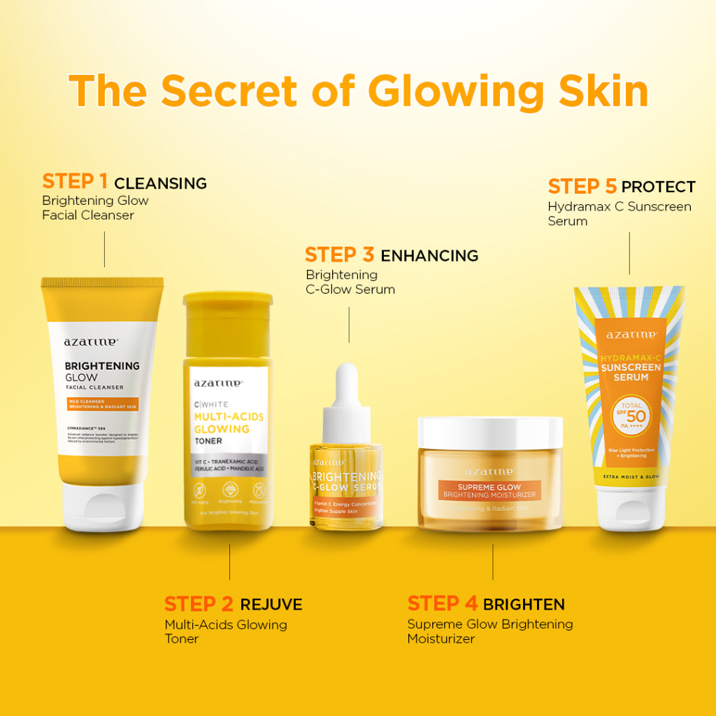 Azarine Glow Revolution Series [5 pcs] Paket Skincare Untuk Mencerahkan dan Kulit Glowing Maksimal [Affiliate]