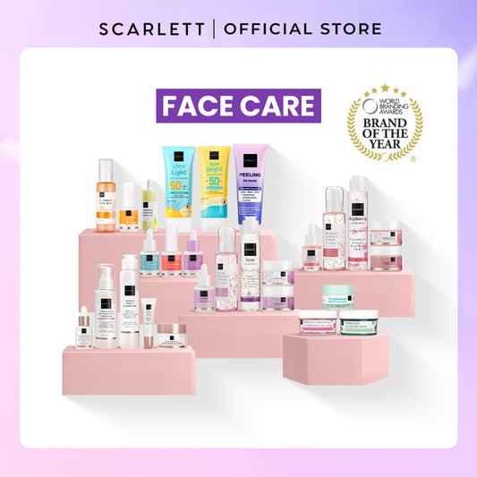 SCARLETT Face Care Satuan ( Facial Wash, Toner, Serum, Moisturizer, Face Mist, Peeling gel, Sunscreen, Face Mask ) - Brightly Ever After / Acne / Age Delay Mencerahkan , Menghilangkan Jerawat , Mencegah Penuaan Dini