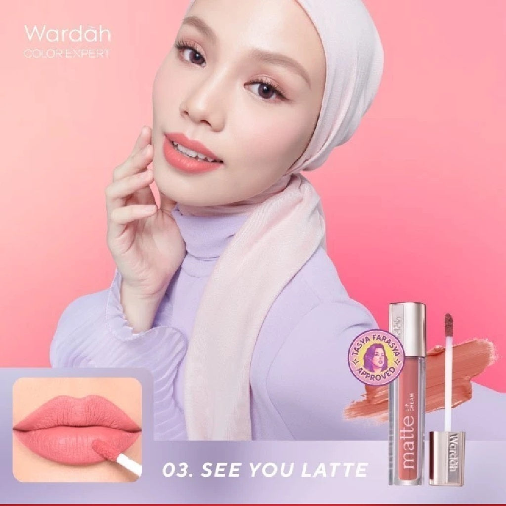 Wardah Exclusive Matte Lip Cream | Lipstik Matte Tahan Lama & Lembut di Bibir | Lip Cream Wardah 4g