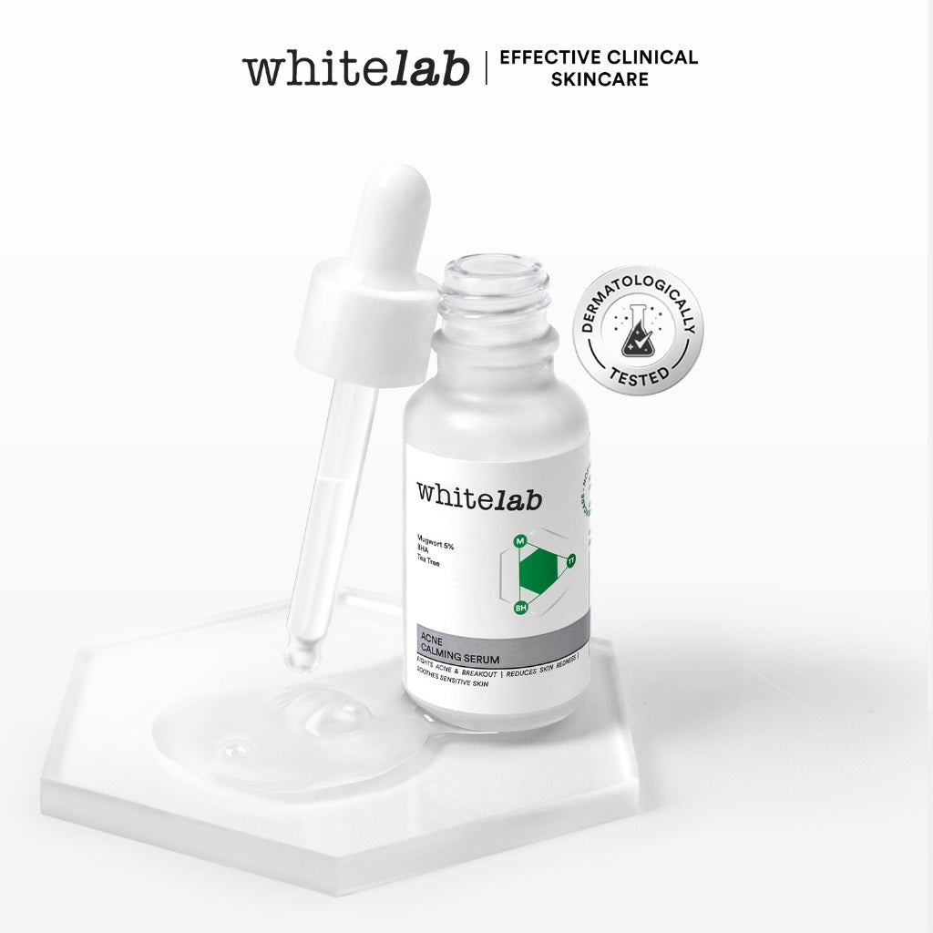 Whitelab Acne Calming Serum - Serum untuk Kulit Jerawat, Bruntusan, dan Berminyak dengan Mugwort, BHA & Tea Tree [BPOM]