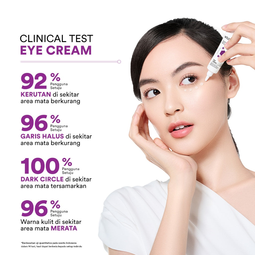 Whitelab Eye Cream - Krim Mata Atasi Kerutan, Garis Halus, Kantung Mata, dan Mata Panda dengan Peptide, Caffeine & Niacinamide [BPOM]