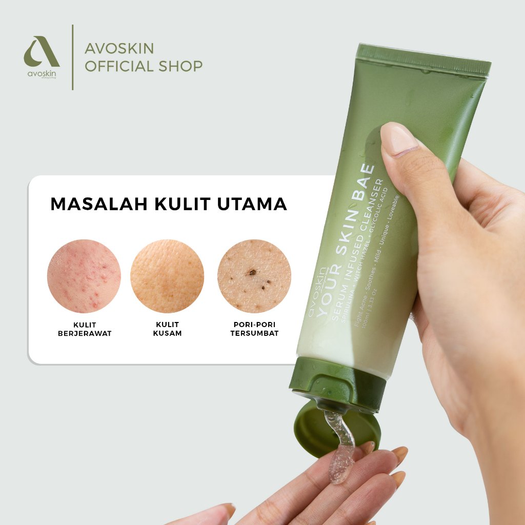 Facial Cleanser Avoskin Your Skin Bae Spirulina 100ml-Kulit Berjerawat