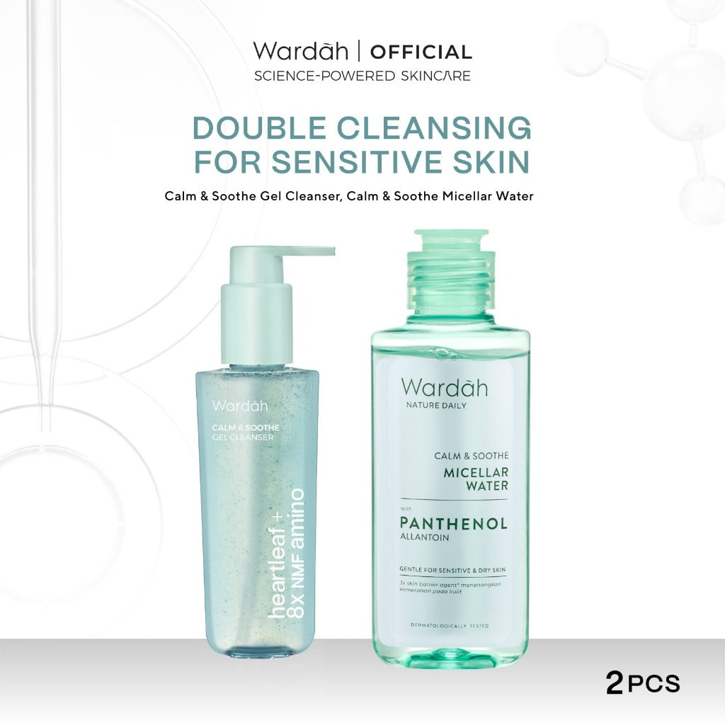 WARDAH Heartleaf + 8X NMF Amino Calm & Soothe Gel Cleanser 120 ml - Sabun Cuci Muka Face Wash Gentle Lembut untuk Melembabkan dan Menenangkan Kulit Wajah yang Kemerahan - Calm and Soothe Gel Cleanser -  Skincare