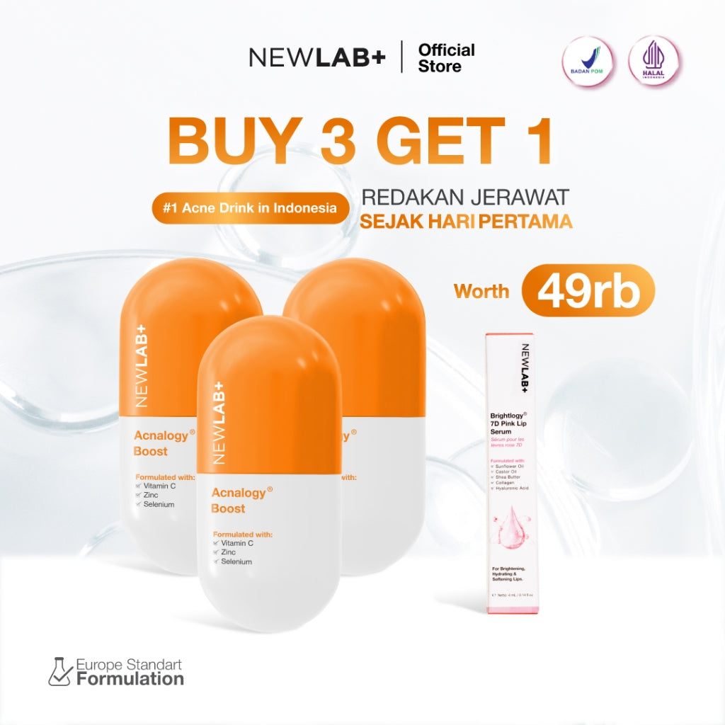NEWLAB Acnalogy Boost || Acne Supplement || Minuman untuk Pereda Jerawat dan Bekasnya || Obat Jerawat dan Bruntusan 50gr