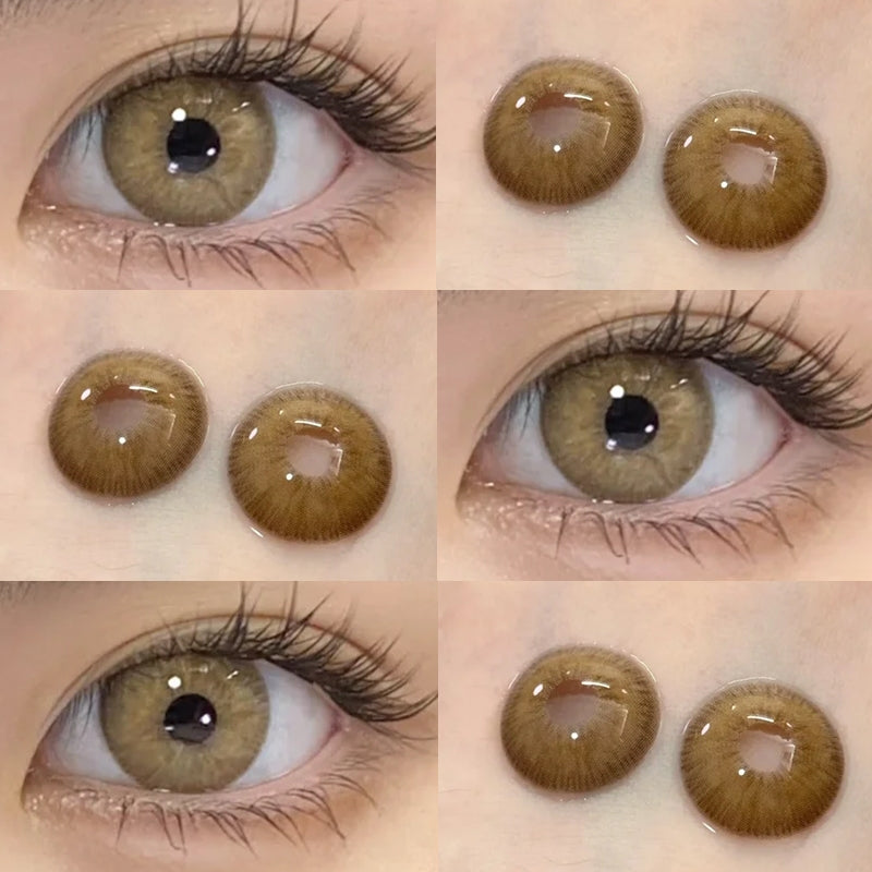 【COD】Softlens Sepasang Lensa kontak warna, lensa warna HOLLAND seri softlen Normal soflen brown Berwarna Lensa Besar Ukuran 14.5mm/Free Lens Case