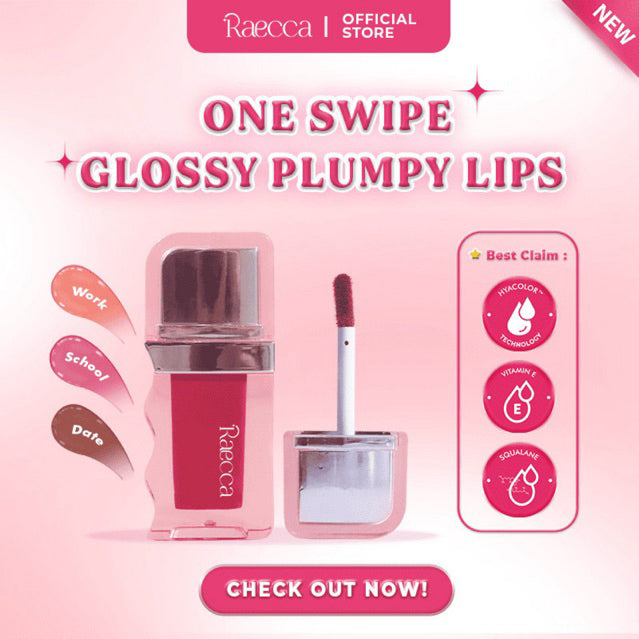 Raecca Swipe To Glow Lip Gloss - 8 Kandungan Aktif