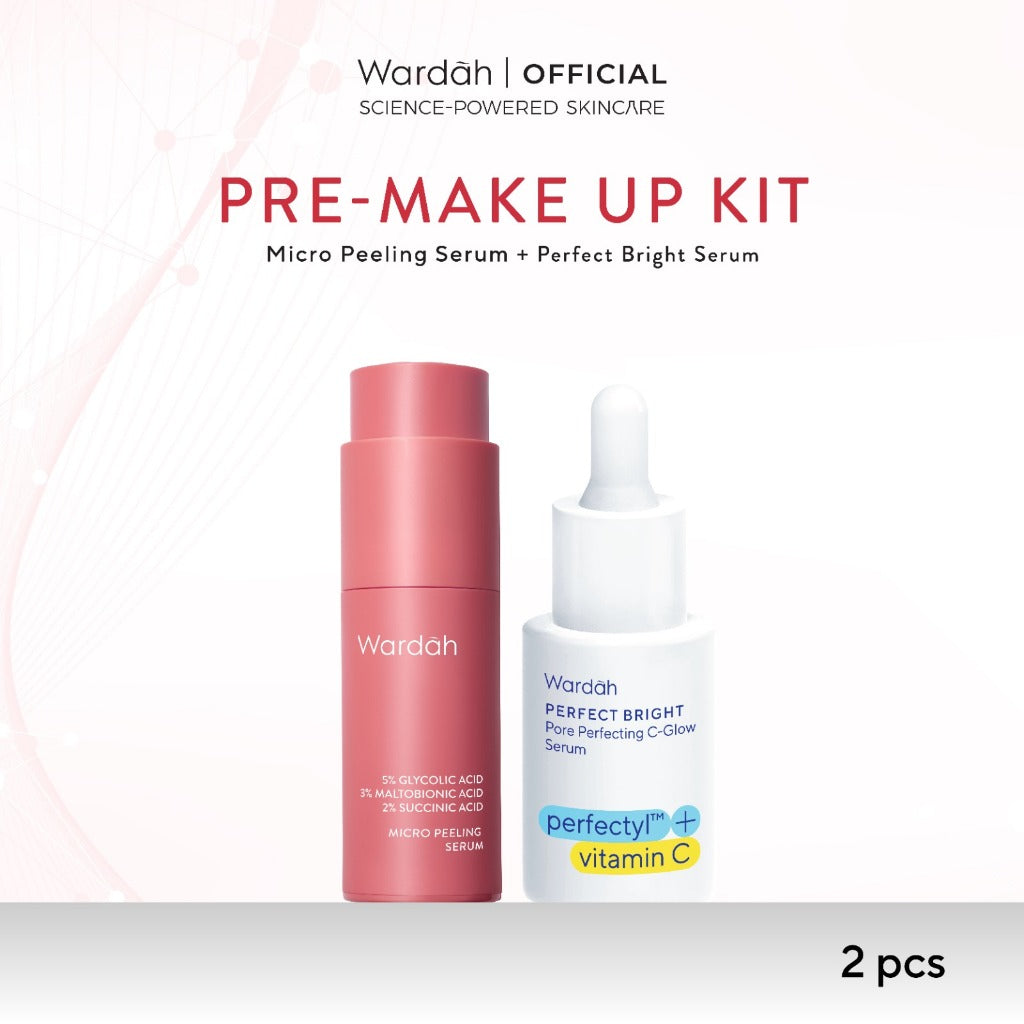 Wardah Exfo Peeling Serum 5% Glycolic Acid 3% Maltobionic Acid 2% Succinic Acid Micro - Serum Exfoliasi Wajah, Serum Membantu Mencerahkan dan Menghaluskan Wajah - Skincare