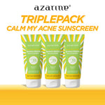 [3 PCS] Azarine Triplepack Calm My Acne Sunscreen / [3 PCS] Cicamide Barrier Sunscreen Moisturizer SPF35 PA+++ [LULUS UJI INVIVO INVITRO] Untuk Kulit Sensitif Berjerawat 40 ml