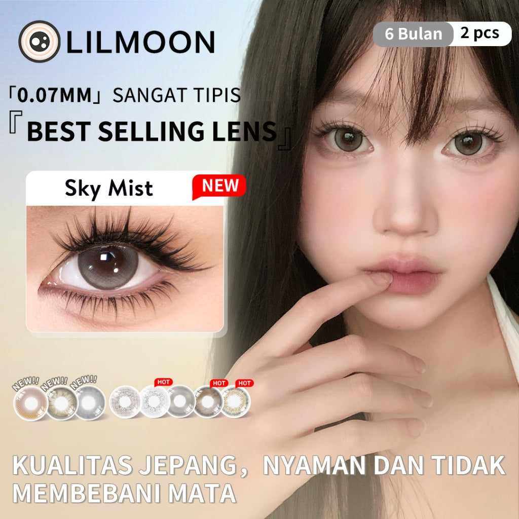 [Fuji Favorite] [New Arrival] Lilmoon Softlens Kualitas Jepang softlens minus (0 sd -8.50) Sky Mist Lensa minus/natural contact softlens/softlens warna/Lensa kontak