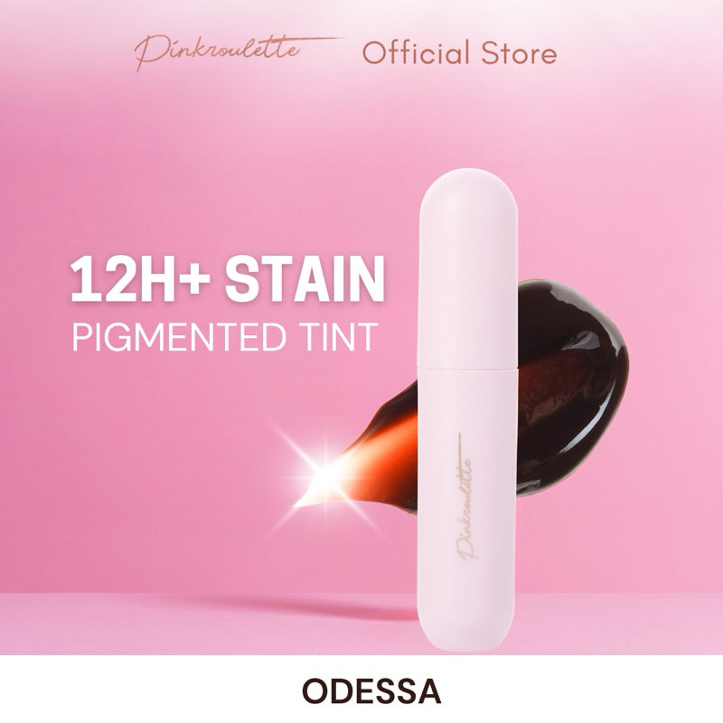 Jolly Tint PinkRoulette - Lip Tint Stain with Serum | Liptint Pigmented, Liptint Tahan Lama up to 12 Jam | Liptint PinkRoulette