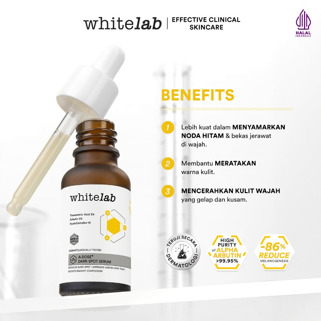 Whitelab Serum Arbutin Anti Dark Spot Flek Hitam - Serum Glowing Pencerah Wajah Bekas Jerawat